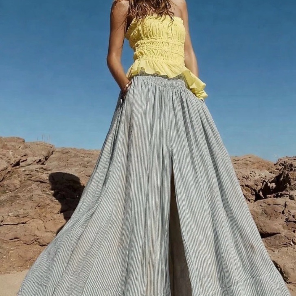 Sunday in Brooklyn Light Gray Maxi Skirt - Picture 3 of 14